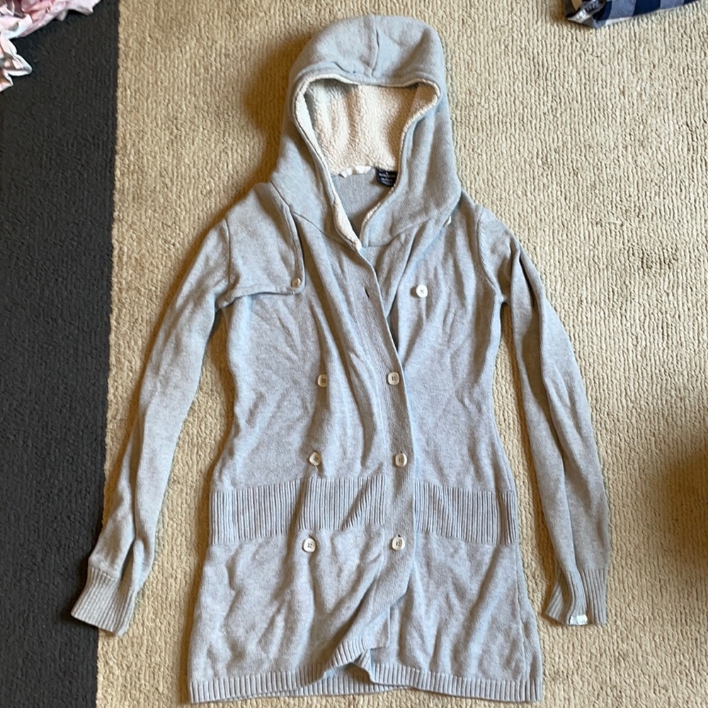 Oakley gray hooded Sherpa lined hoodie